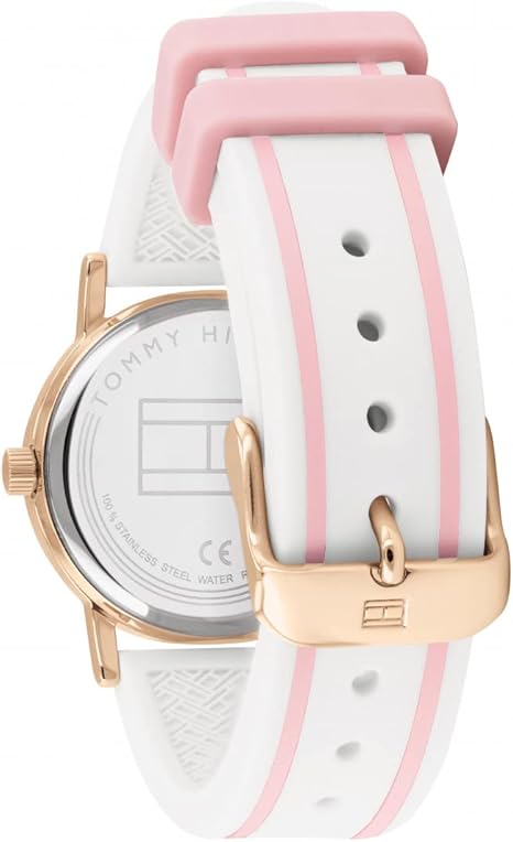 Reloj Tommy Hilfiger Niña Blanco, Rosa y Dorado Analógico 1720023 - Imagen 2