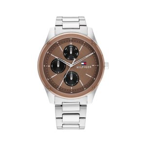 Reloj Tommy Hilfiger TYLER Hombre Plateado y Marrón Multifunción 1710533